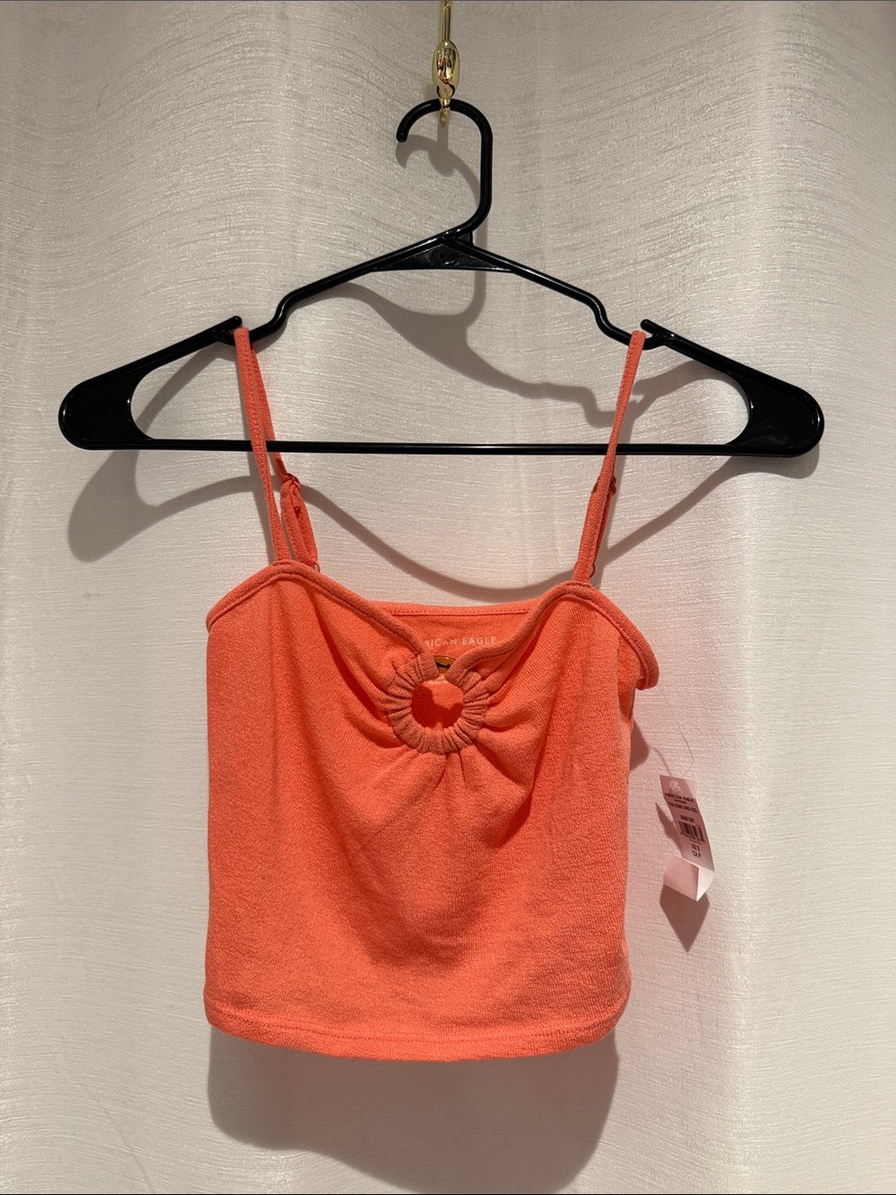 American Eagle Outfitters Coral Ring-Front Terry Cami